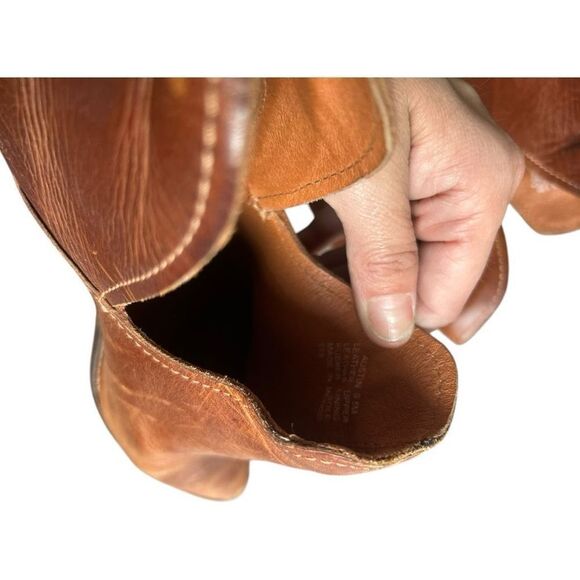 Steve Madden Austin Mid Ankle Leather Boots Size 9.5 Heel Western Cowboy Texas - Picture 5 of 7